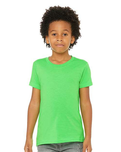 BELLA + CANVAS 3001YCVC Youth CVC Jersey Tee - Neon Green - model front