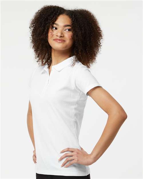 Tultex 401 Women's 50/50 Sport Pique Polo - White - model side