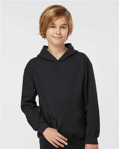 Tultex 320Y Youth Hooded Sweatshirt - Black - model front