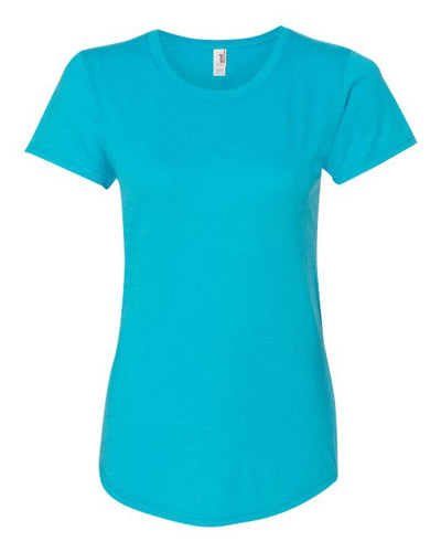 Gildan 6750L Women's Softstyle Triblend T-Shirt - Heather Caribbean Blue - front