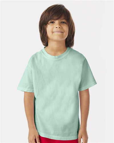 Hanes GDH175 Youth Garment-Dyed T-Shirt - Honeydew - model front