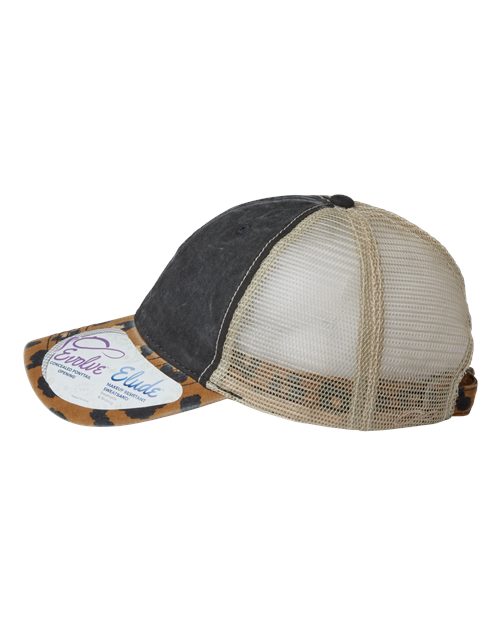 Infinity Her JANET Women's Printed Bill with Mesh Back Cap - Black/ Leopard/ Khaki - side