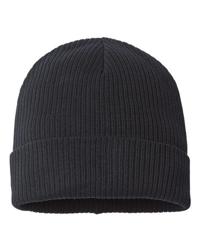 Atlantis Headwear NELSON Sustainable Cuffed Beanie - Black - front