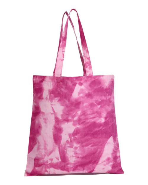 Q-Tees TD800 Tie-Dyed Canvas Tote Bag - Pink Lady - front
