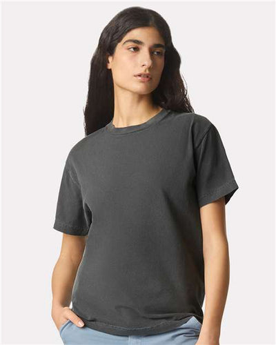 American Apparel 1301GD Unisex Garment-Dyed Heavyweight Cotton Tee - Faded Black - model front