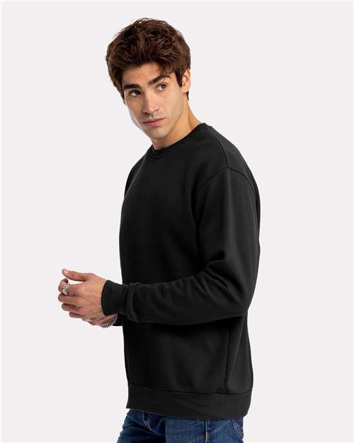 Next Level 9003 Unisex Santa Barbara Crewneck Sweatshirt - Black - model side