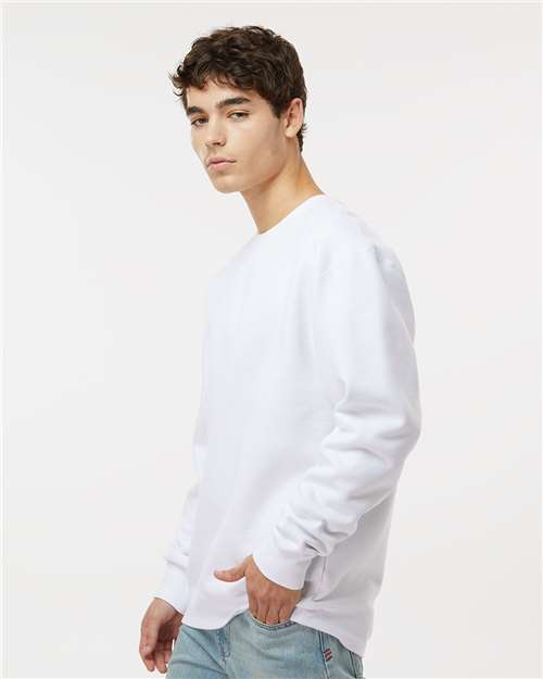 Independent Trading Co. IND3000 Unisex Heavyweight Crewneck Sweatshirt - White - model side