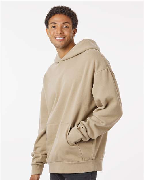 Independent Trading Co. IND280SL Unisex Avenue Midweight Hooded Sweatshirt - Sandstone - model side