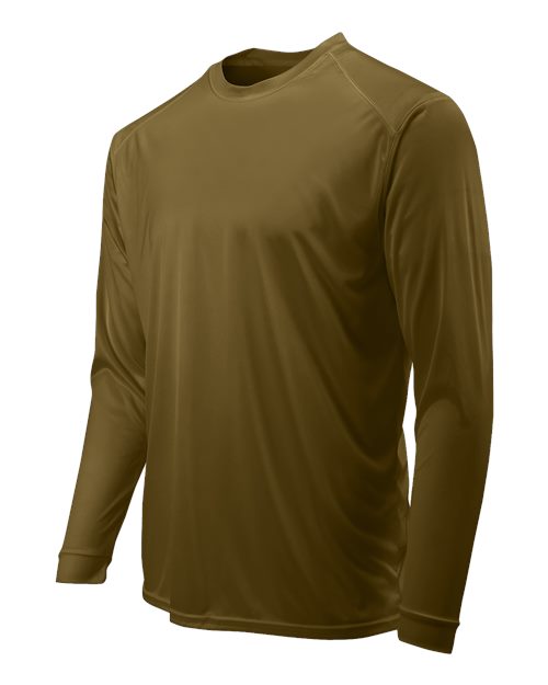Paragon 210 Unisex Long Islander Performance Long Sleeve T-Shirt - Woodland Brown - side