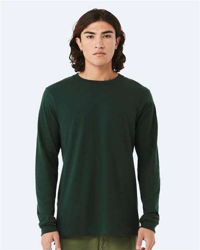 Bella+Canvas 3501 Unisex Jersey Long Sleeve Tee - Forest - model front