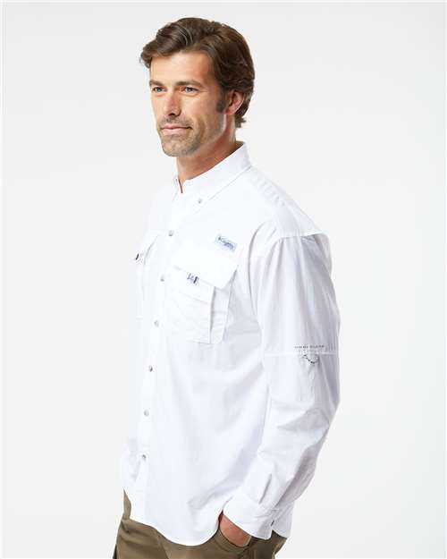 Columbia 212463 Men's PFG Bahama II Shirt - White - model side