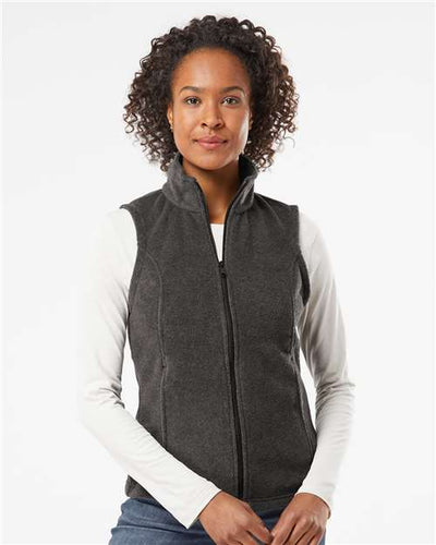 Columbia 212471 Women’s Benton Springs Fleece Vest - Charcoal Heather - model front