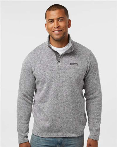 Columbia 209573 Men's Alto Pass Fleece Half-Snap Pullover - City Grey Heather - model front