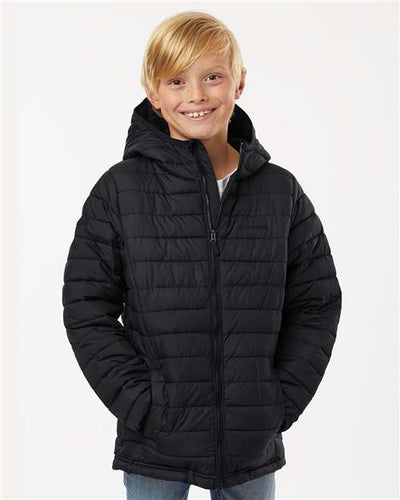 Columbia 209002 Youth Powder Lite II Hooded Jacket - Black - model front