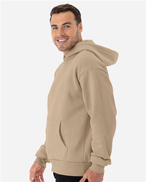 Next Level 9307 Unisex Heavyweight Fleece Hoodie Sweatshirt - Tan - model side