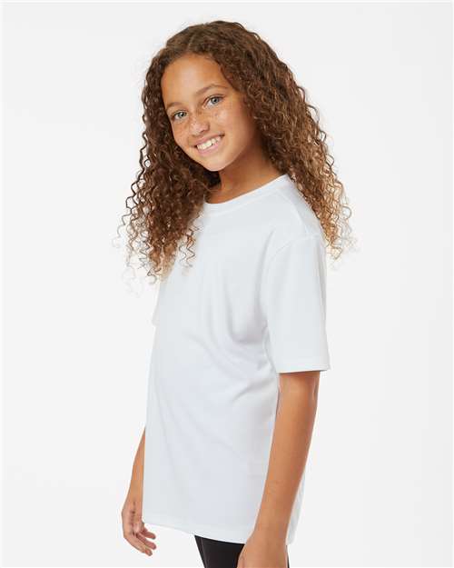 AllPro 48000Y Youth Pro-Lock Performance T-Shirt - White - model side