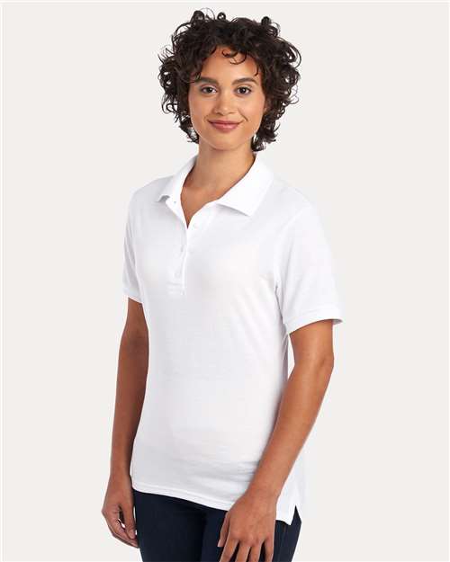 Jerzees 437F Women's Dri-Power Polo - White - model side