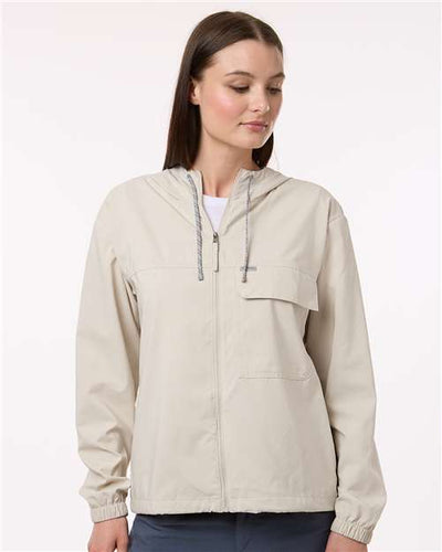 Columbia 212428 Women's Skien Valley Hooded Lightweight Jacket - Dark Stone - model front