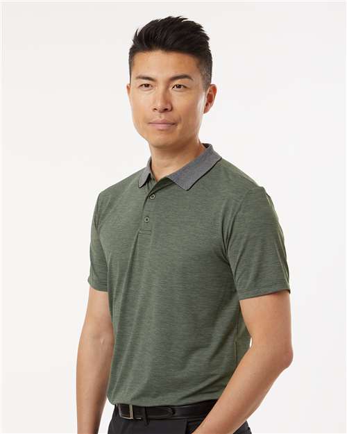 ANETIK MPTNTS0 Men's Transit Tech Polo - Dark Olive Heathered - model side