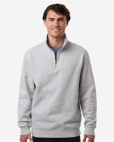 Independent Trading Co. SS4600QZ Unisex Midweight Quarter-Zip Pullover - Grey Heather - model front