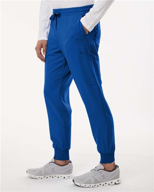 Jaanuu M20002 Men's Osmo 8-Pocket Scrub Joggers - Royal Blue - model side