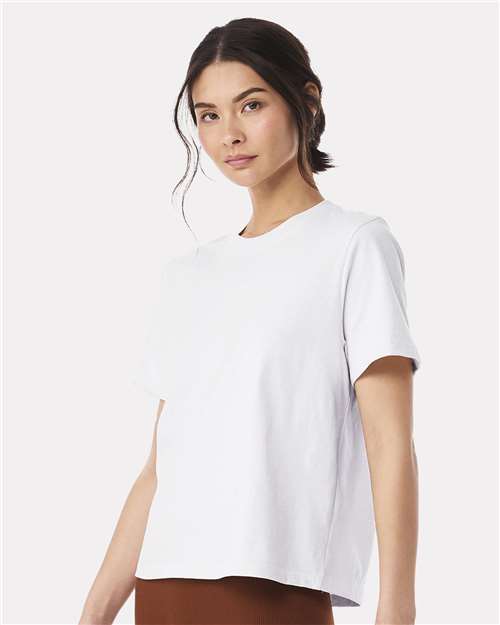 BELLA + CANVAS 6110 Women's 6 oz. Heavyweight Tee - White - model side
