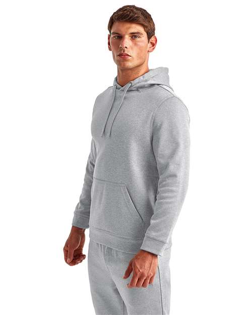 TriDri TD448 Unisex Spun Dyed Hooded Sweatshirt - Grey Melange - model side