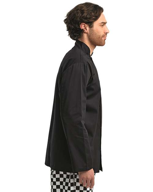 Artisan Collection by Reprime RP665 Unisex Ten Studded Front Chef Coat - Black - model side
