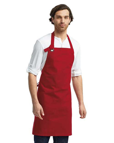 Artisan Collection by Reprime RP130 Calibre Heavy Cotton Canvas Bib Apron - Red - model front