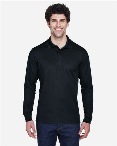 Core 365 88192 Pinnacle Performance Long Sleeve Piqué Polo - Black - model front