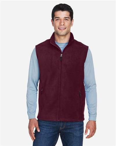 Core 365 88191 Men's Journey Fleece Vest - Burgundy - model front