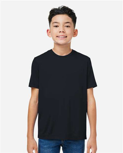 Core 365 CE10Y Youth Capital Performance T-Shirt - Black - model front