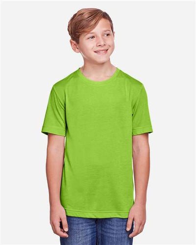 Core 365 CE111Y Youth Fusion ChromaSoft Performance T-Shirt - Acid Green - model front