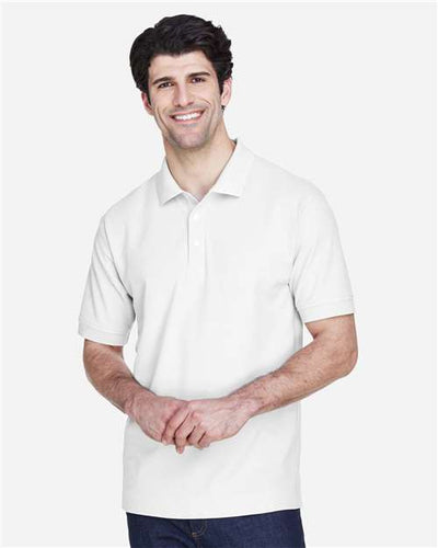 Devon & Jones D100 Pima Piqué Polo - White - model front