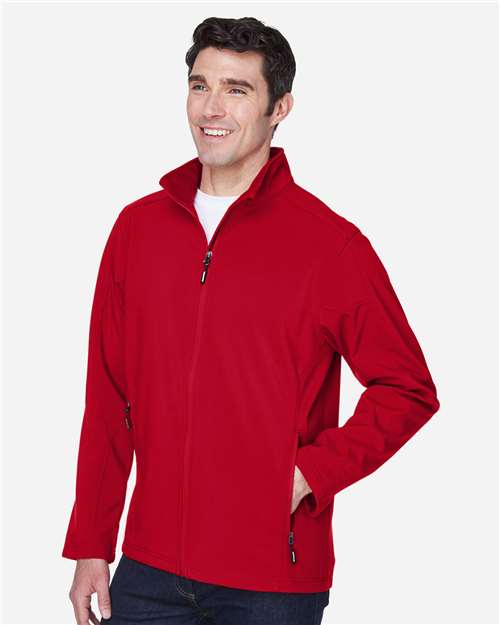 Core 365 88184 Men's Cruise Two-Layer Fleece Bonded Soft Shell Jacket - Classic Red - model side