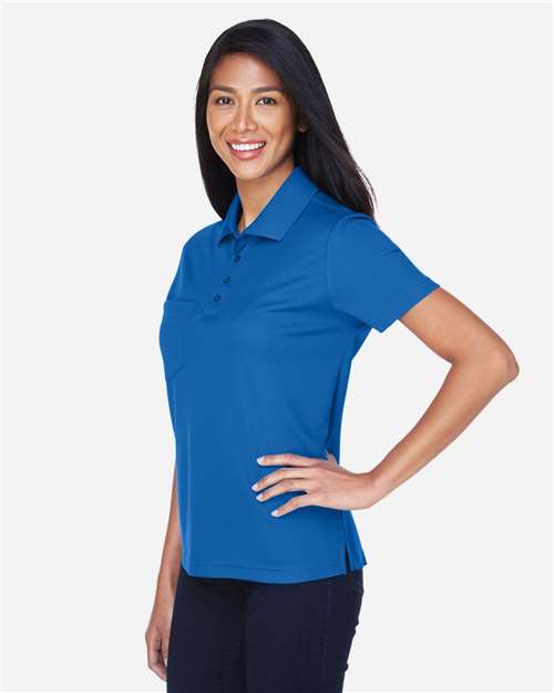 Core 365 78181P Women's Origin Performance Piqué Polo with Pocket - True Royal - model side