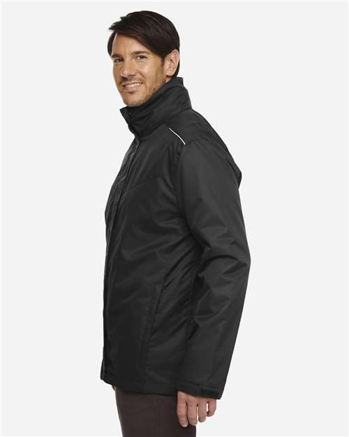 Core 365 88205T Men's Tall Region 3-in-1 Jacket with Fleece Liner - Black - model side