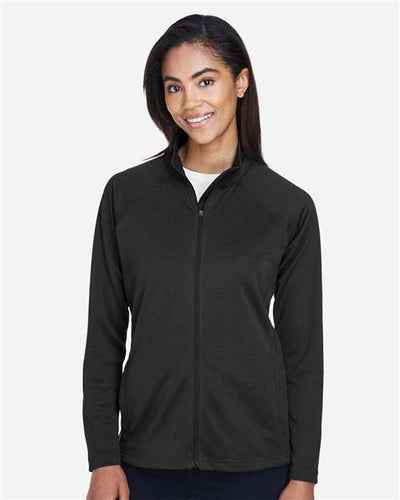 Devon & Jones DG420W Women's Stretch Tech-Shell Compass Full-Zip Jacket - Black - model front