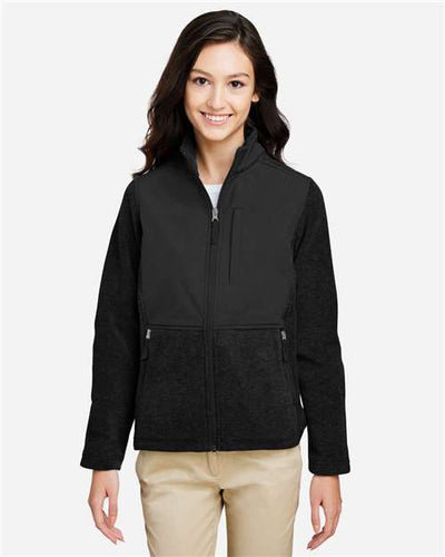 Core 365 CE890W Women's Journey Summit Hybrid Full-Zip - Black/ Black - model front