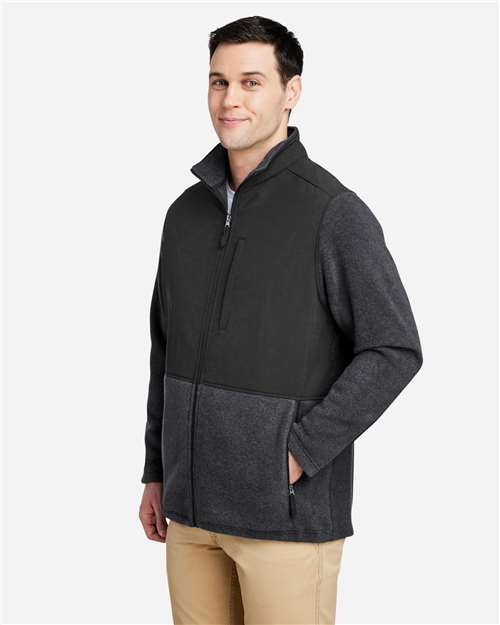 Core 365 CE890 Men's Journey Summit Hybrid Full-Zip - Heather Charcoal/ Black - model side