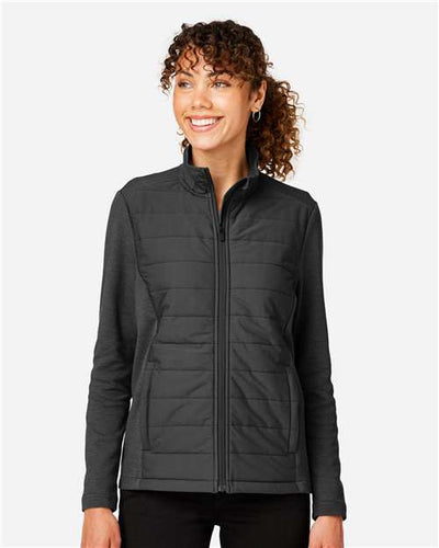 Devon & Jones DG704W Women's New Classics Charleston Hybrid Jacket - Black/ Melange Black - model front