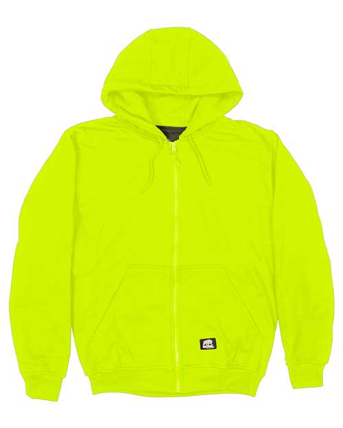 Berne Apparel HVF101 Men's Heritage Thermal-Lined Full-Zip Hooded Sweatshirt - Yellow - front