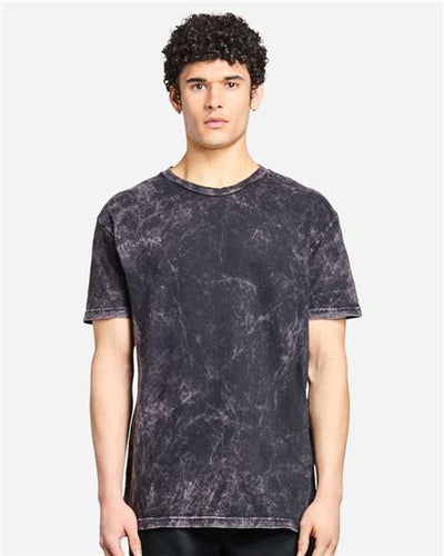 Lane Seven LST002 Unisex Vintage Tee - Cloud Black - model front