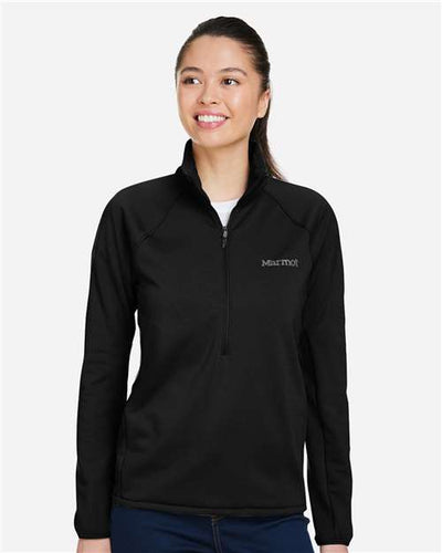 Marmot M15391 Women's Leconte Half-Zip Pullover - Black - model front