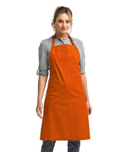 Artisan Collection by Reprime RP150 Recycled Bib Apron - Orange - model front