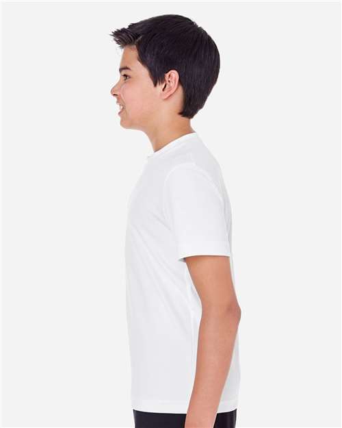 Team 365 TT11Y Youth Zone Performance T-Shirt - White - model side