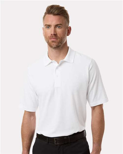 Harriton M105 Maverick CVC Pique Polo - White - model front