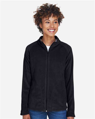 Team 365 TT90W Women's Campus Microfleece Jacket - Black - model front