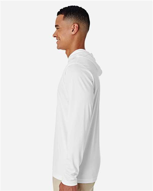 Team 365 TT41 Men's Zone Performance Hooded T-Shirt - White - model side