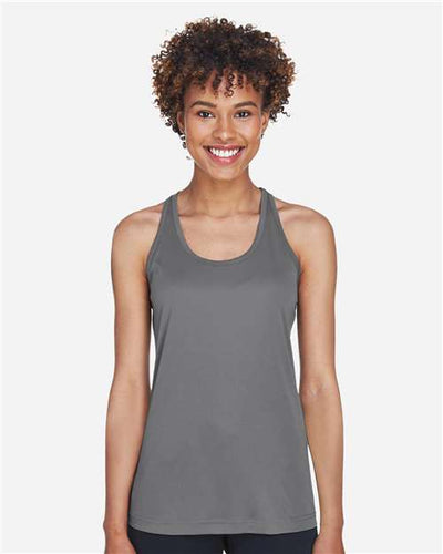 Team 365 TT11WRC Women's Zone Performance Racerback Tank - Sport Graphite - model front